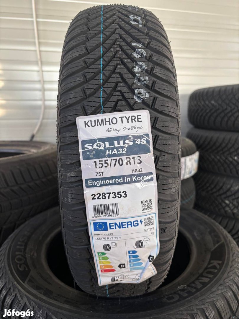 155/70R13 155/70 R13 új Kumho négyévszakos gumi ÁR/db Dot23