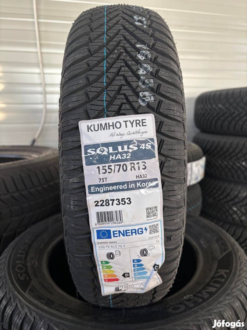 155/70R13 155/70 R13 új Kumho négyévszakos gumi ÁR/db Dot23