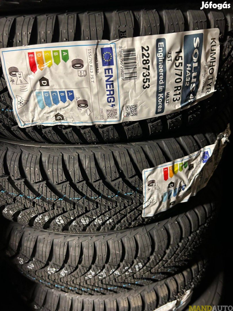 155/70R13 Kumho Solus 4S HA32,új négy évszakos gumi
