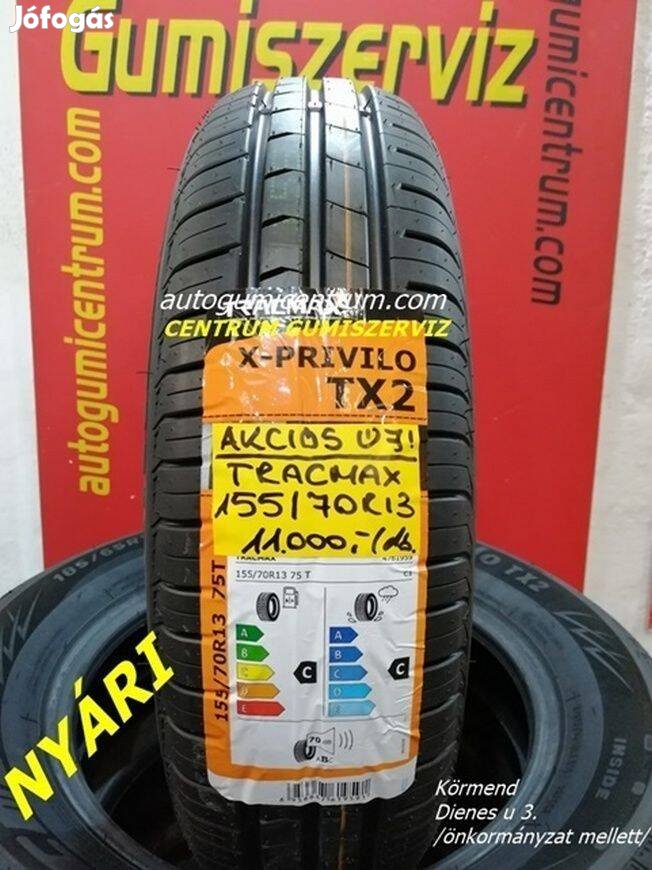 155/70r13 nyári gumi újak -Tracmax. 11.000 Ft