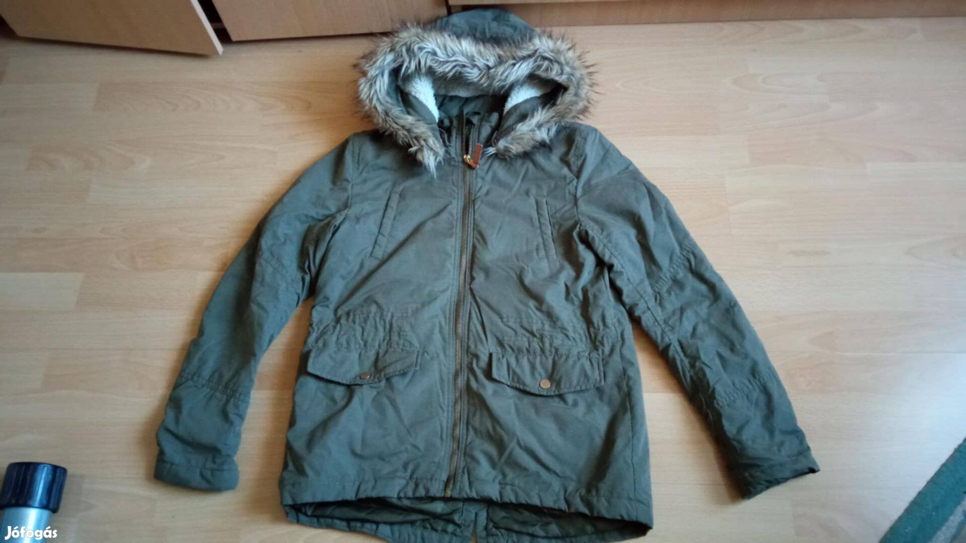 158-as lány parka kabát zöld H&M 1500 Ft
