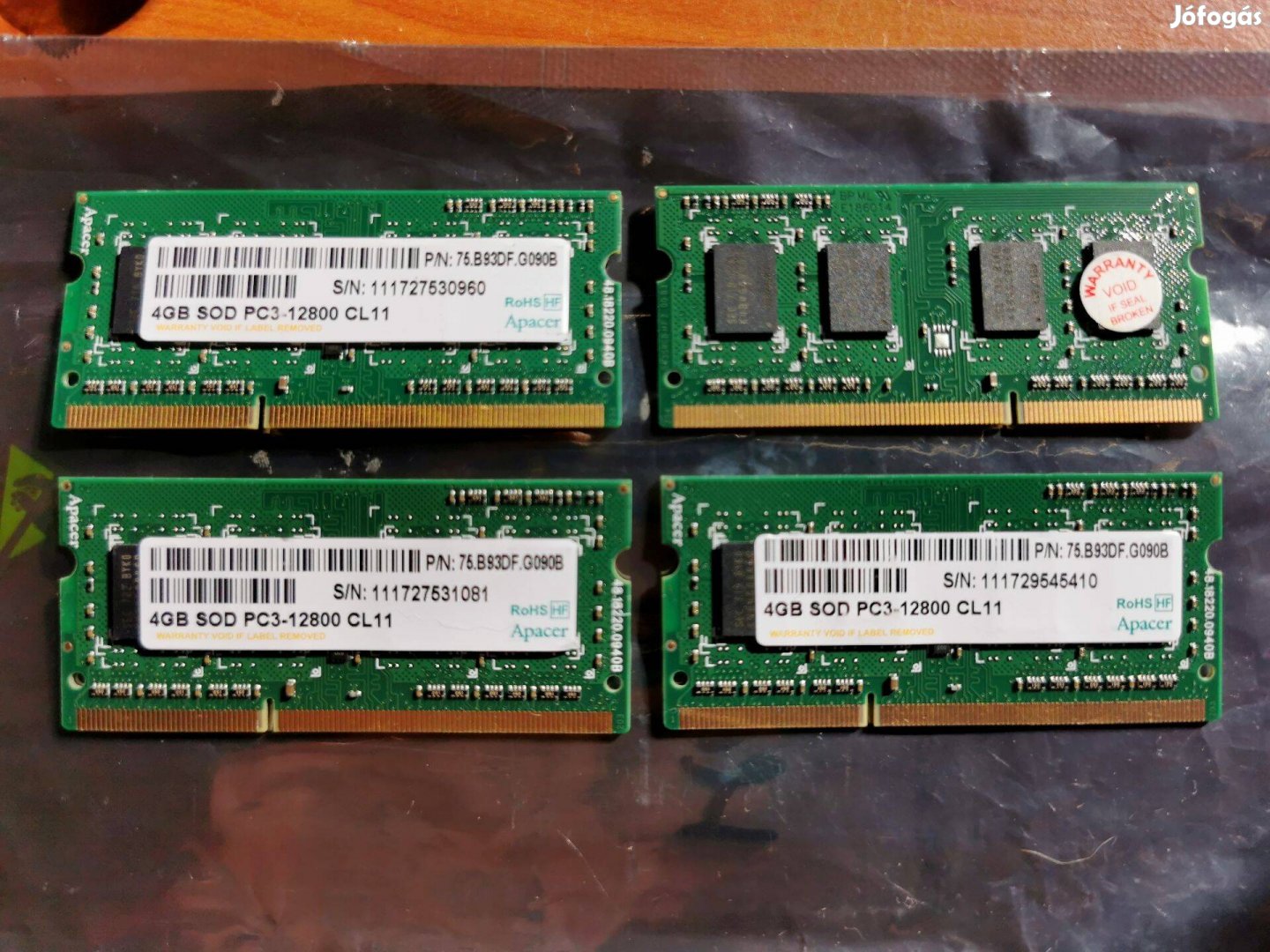 15/3 Apacer 75.B93DF.G090B 8gb 3 hó garancia PC3 DDR3 ram kit memória