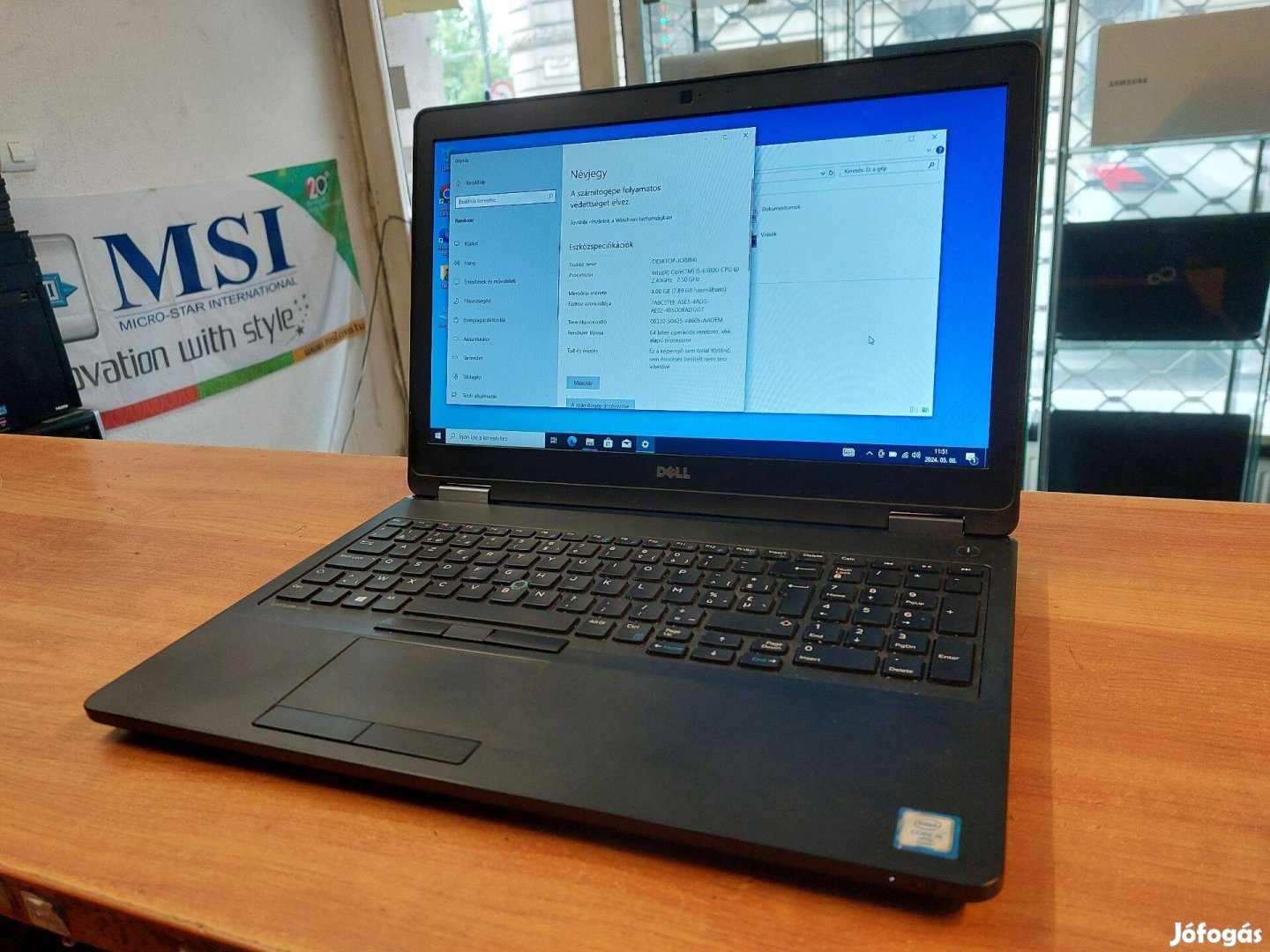 15.6" olcsó Dell notebook (i5 6300u, 8 GB, 256 SSD) kiárusítás!!