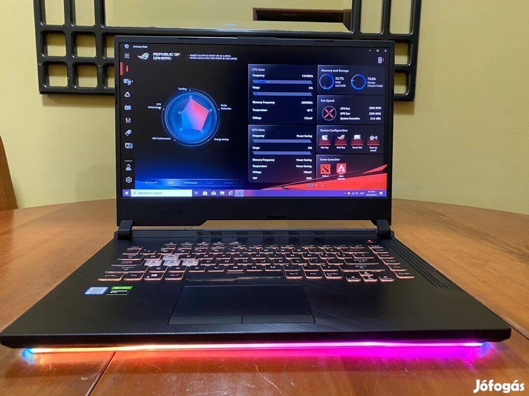 15,6 colos Strix Asus rog gamer laptop eladó Gtx 1660Ti 6GB