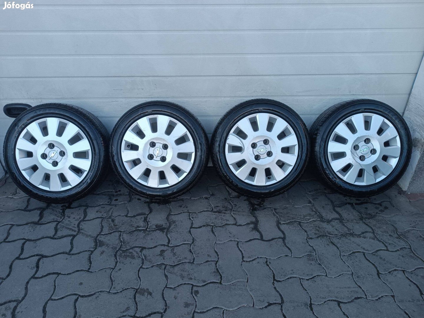 15" 4x100 Gyári Opel alufelni nyári gumival eladó!