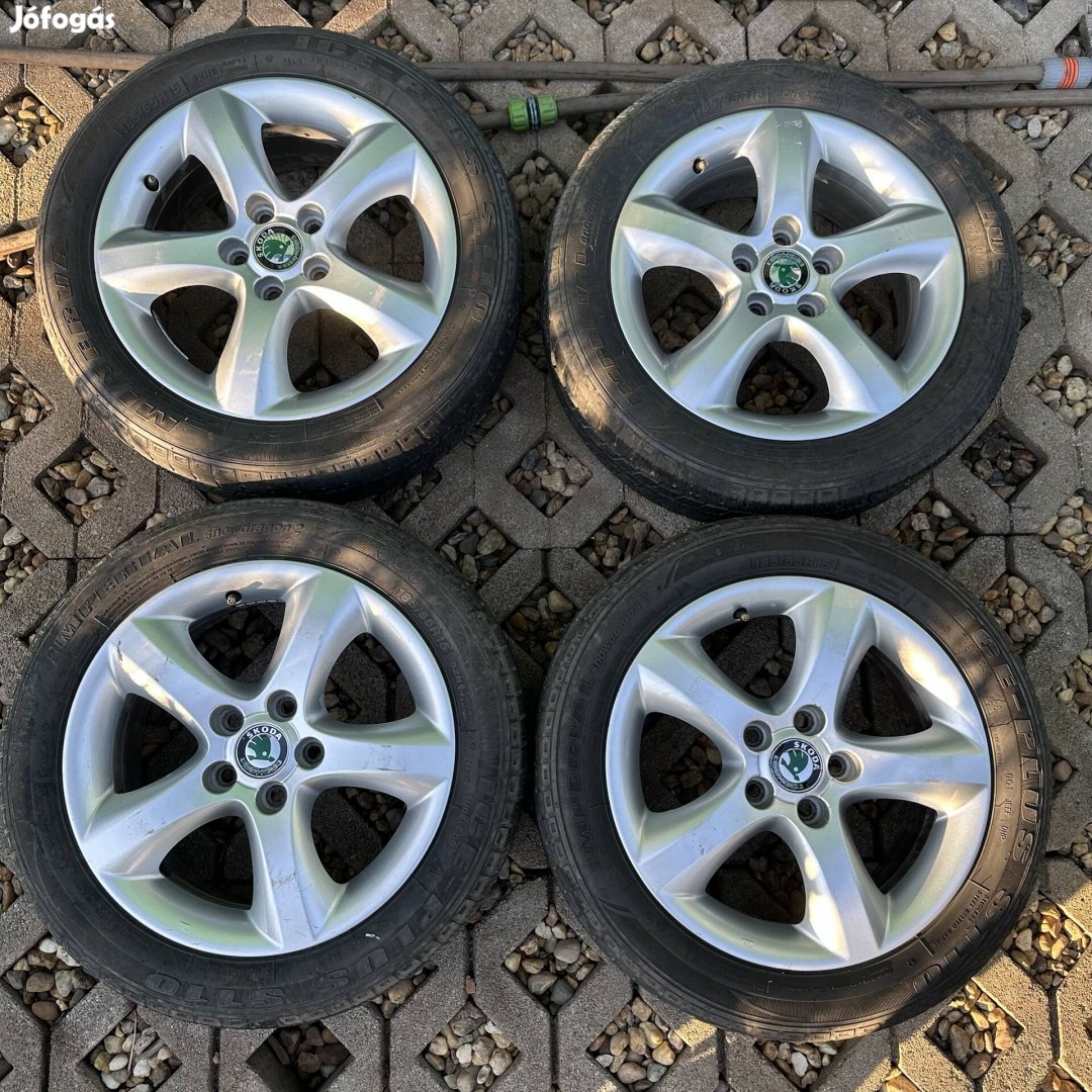 15" 5x100 6J ET43 Skoda alufelni eladó! Akár gumival is!