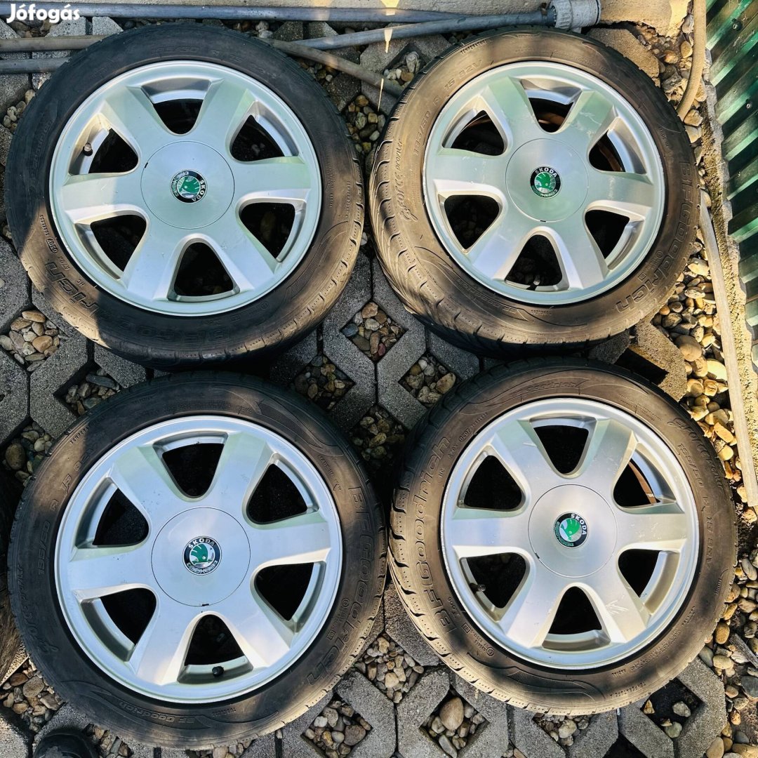 15" 5x100 6J ET43 Skoda alufelni eladó! Gumival is!