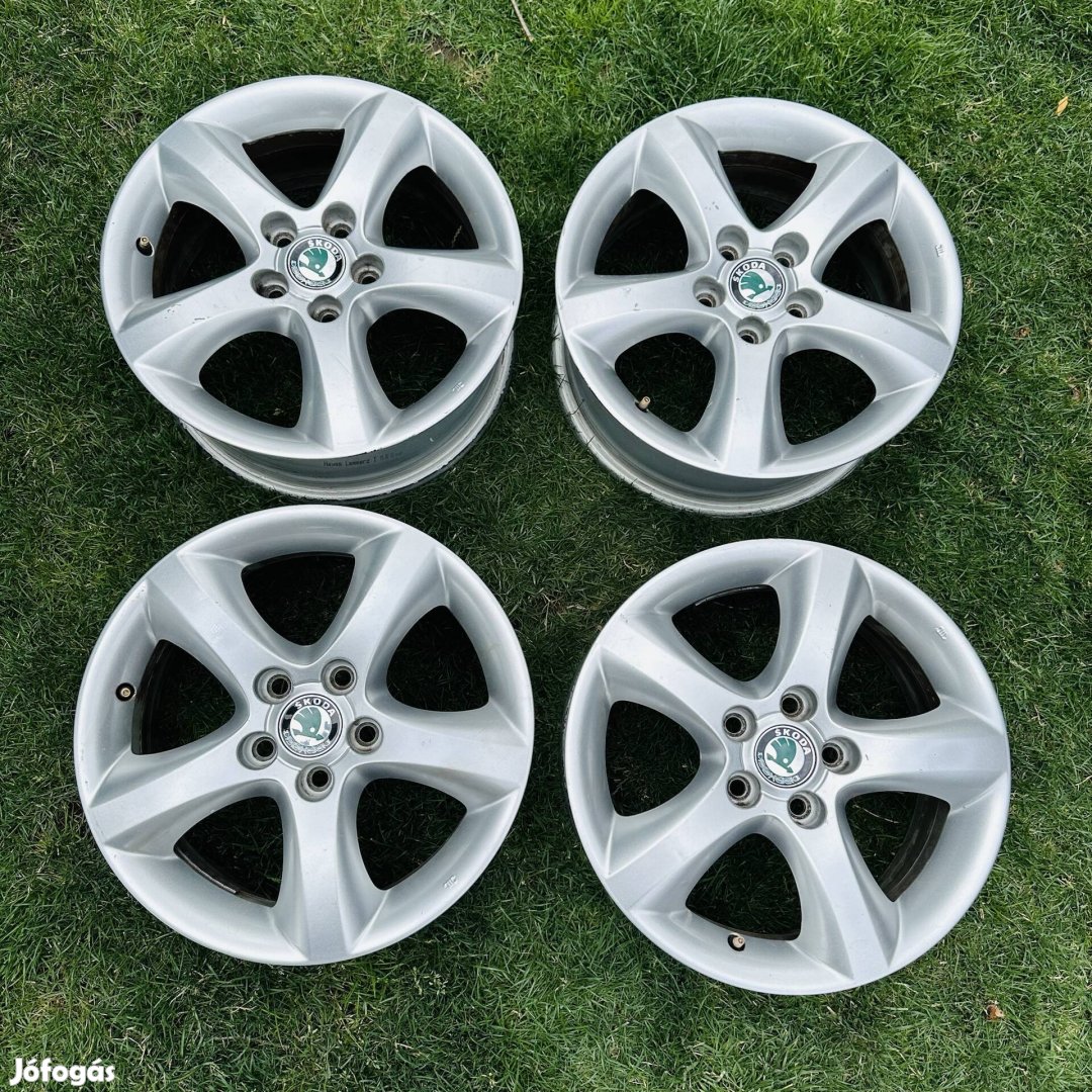 15" 5x100 6J ET43 Skoda alufelni eladó! VW, Seat. Gumival is!
