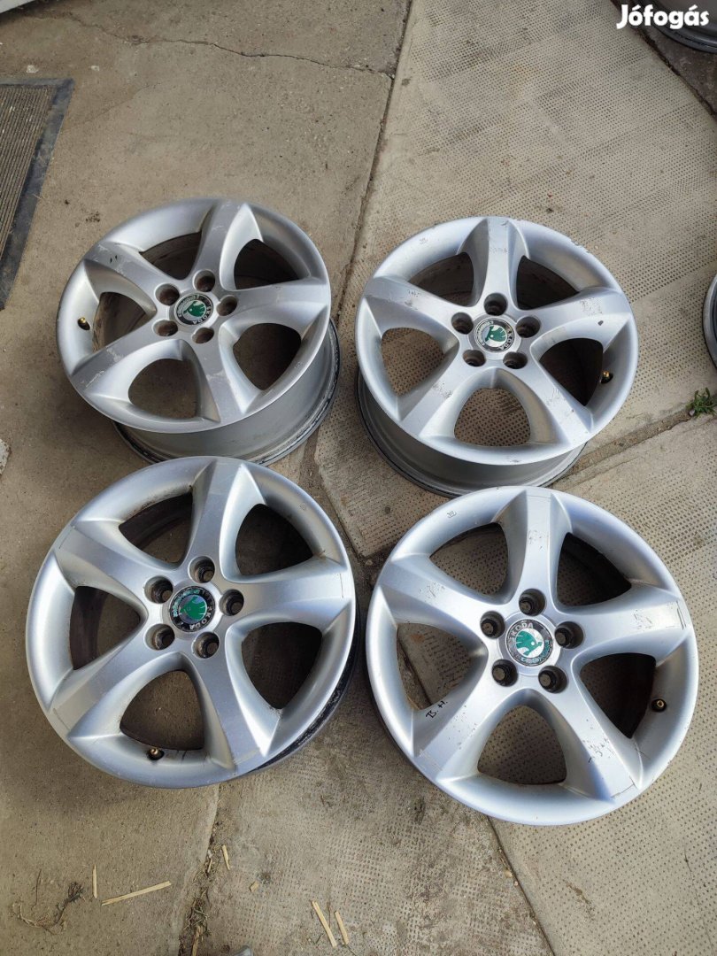 15" 5x100 Skoda gyári Fabia alufelni garnitúra eladó