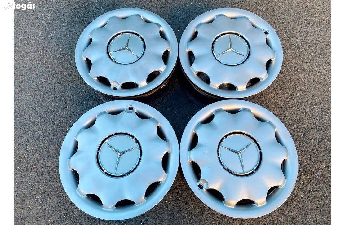 15" Mercedes W168 lemezfelni + gyári dísztárcsa 5x112 felni