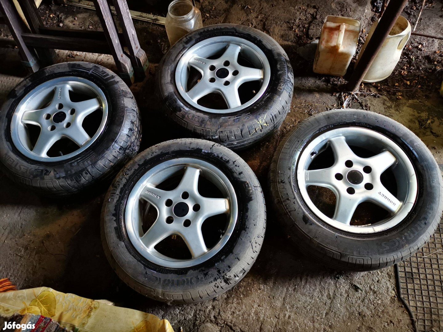 15" borbet alufelni, audi 100/a6 tehermentesítő karikával