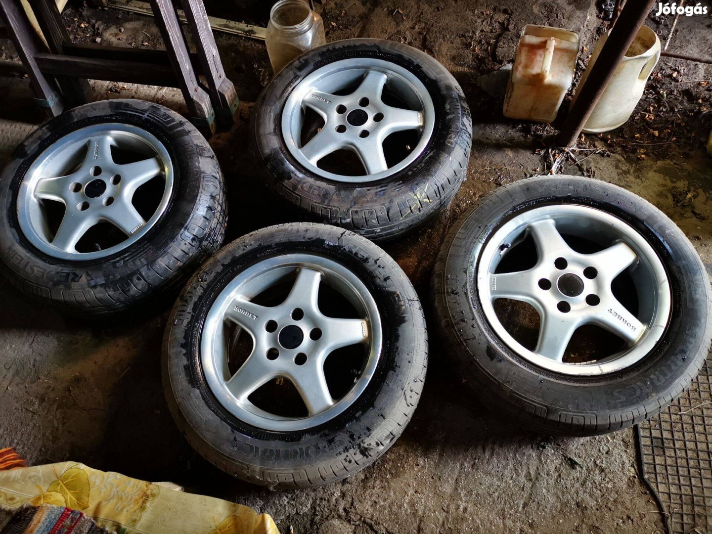 15" borbet alufelni, audi 100/a6 tehermentesítővel