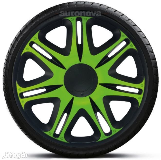 15"-os Nascar Green-Black dísztárcsa garnitúra (4darab)