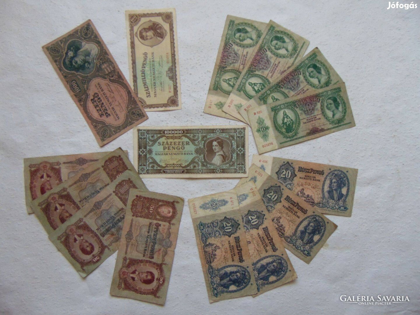 15 darab pengő bankjegy LOT ! Tartásfok F - VF 01 Kép szerint