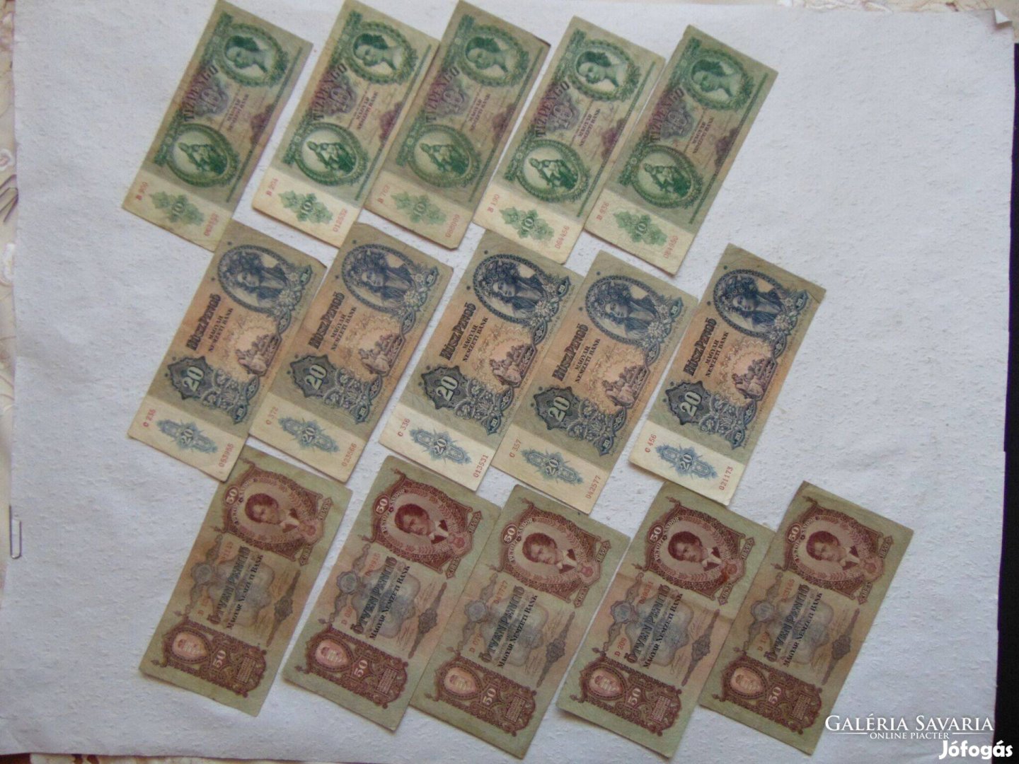 15 darab pengő bankjegy LOT ! Tartásfok F - VF 02 Kép szerint
