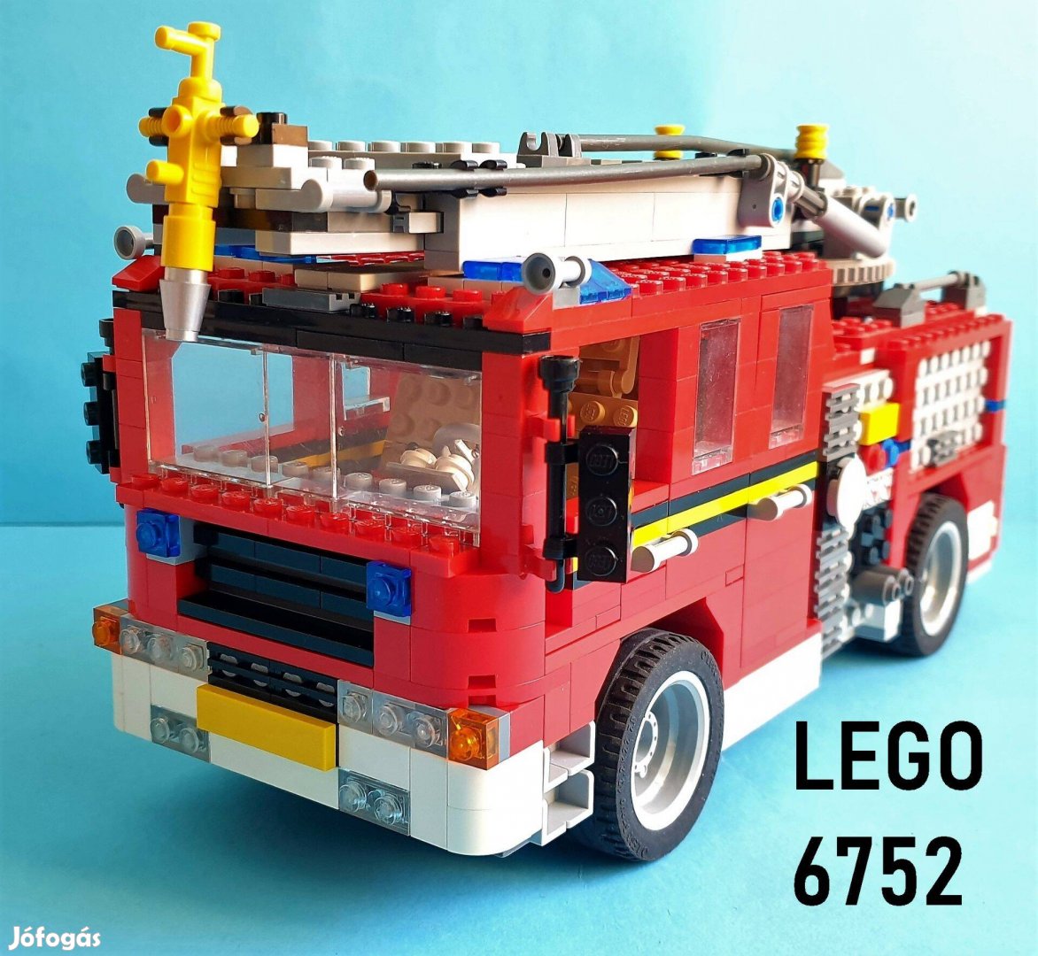 15 éves LEGO Creator 6752 Fire Rescue (2009) tűzoltóautó, útmutatókkal