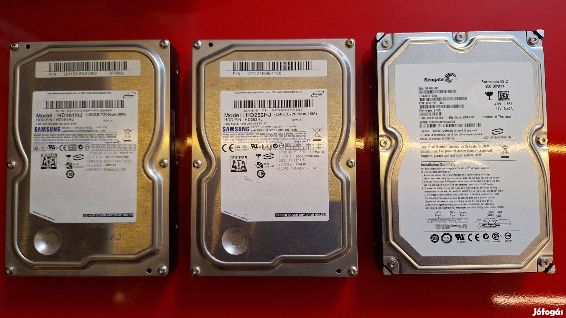 160 GB és 250 GB SATA HDD Samsung Seagate winchester vincseszter