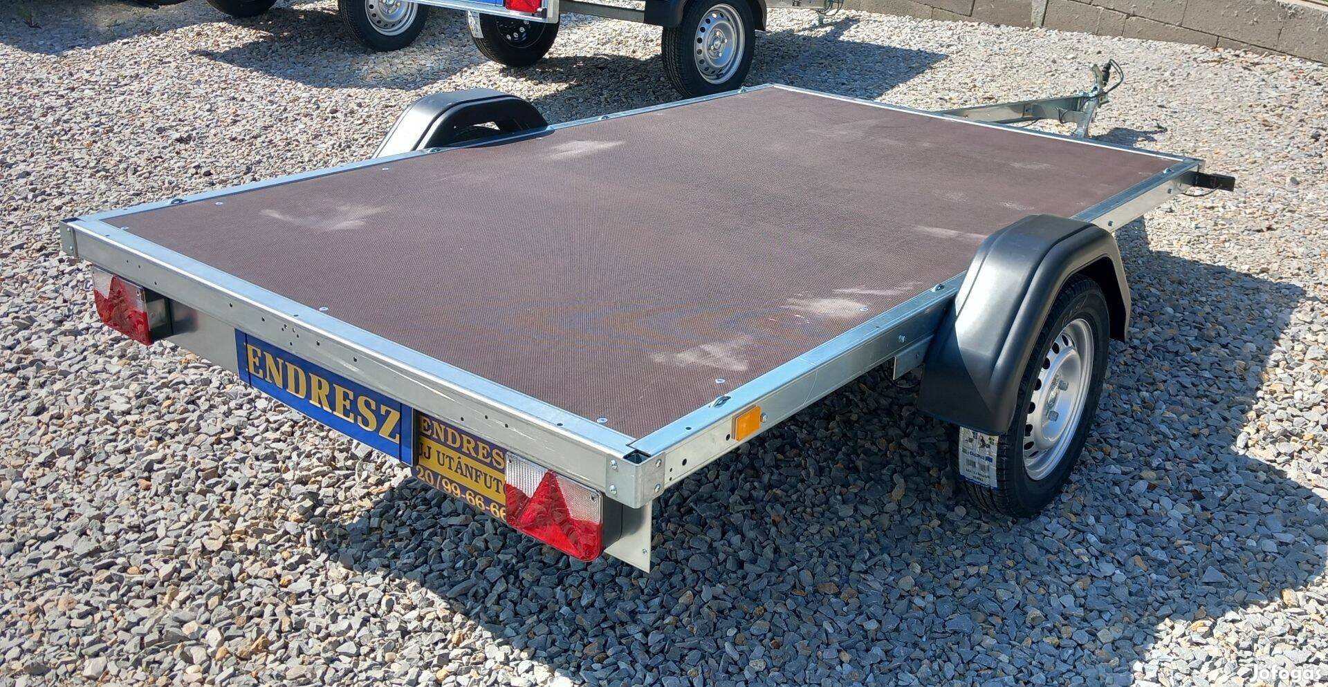 160cmx256cm-es Uniplatós / Síkplatós Új utánfutó! Készletről!!!Hitelre