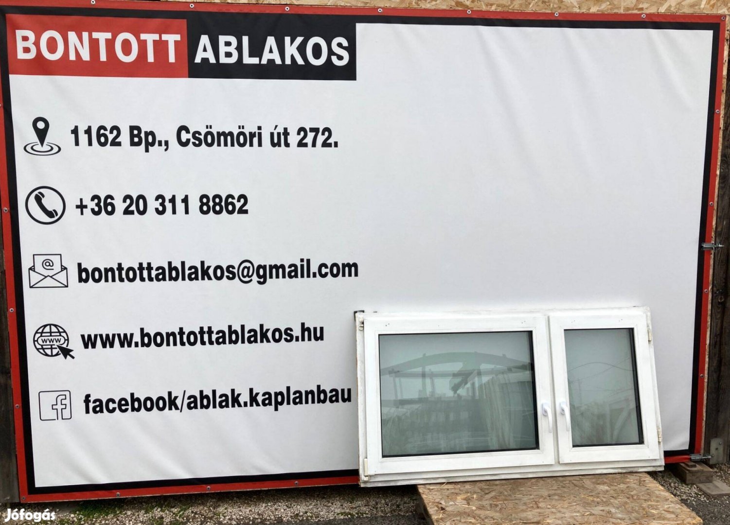 160x90 cm közeli!!! bontott műanyag kétszárnyas ablak 3 rétegű üveggel