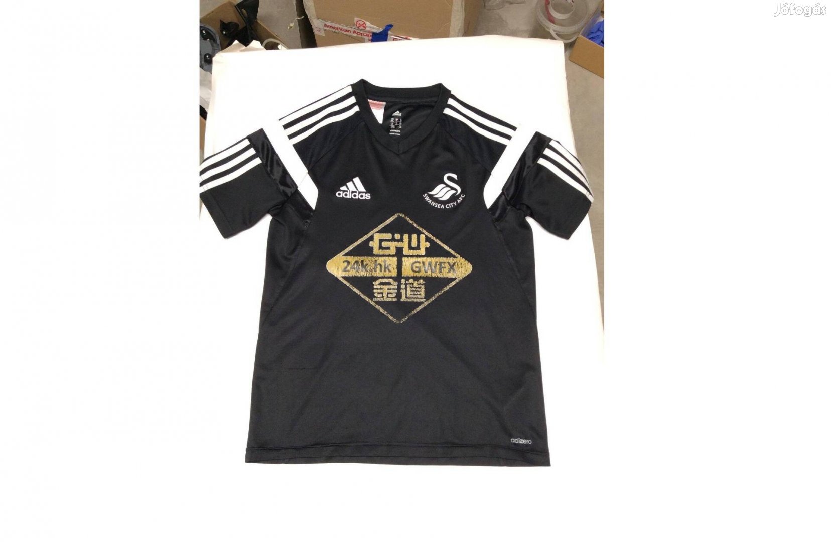 164-es Adidas Swansea City mez AFC adidas focimez fiú fekete póló