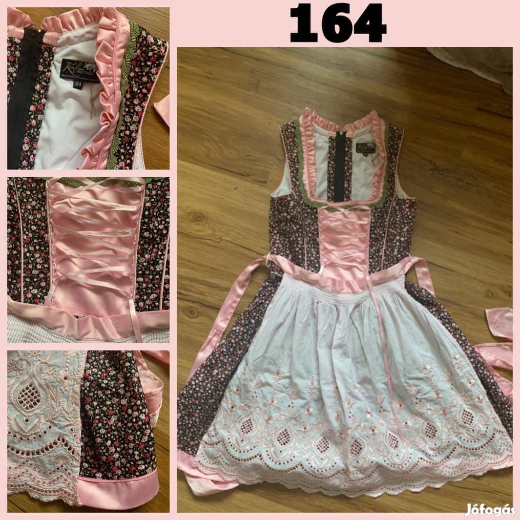 164-es virág mintás rózsaszín Kislány Dirndl ruha /Kate Lampe/