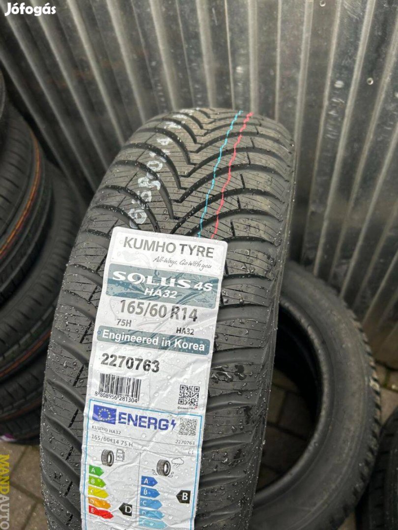 165/60R14 Kumho HA32 4Season(Dot:2024!!!),Új négy évszakos gumi