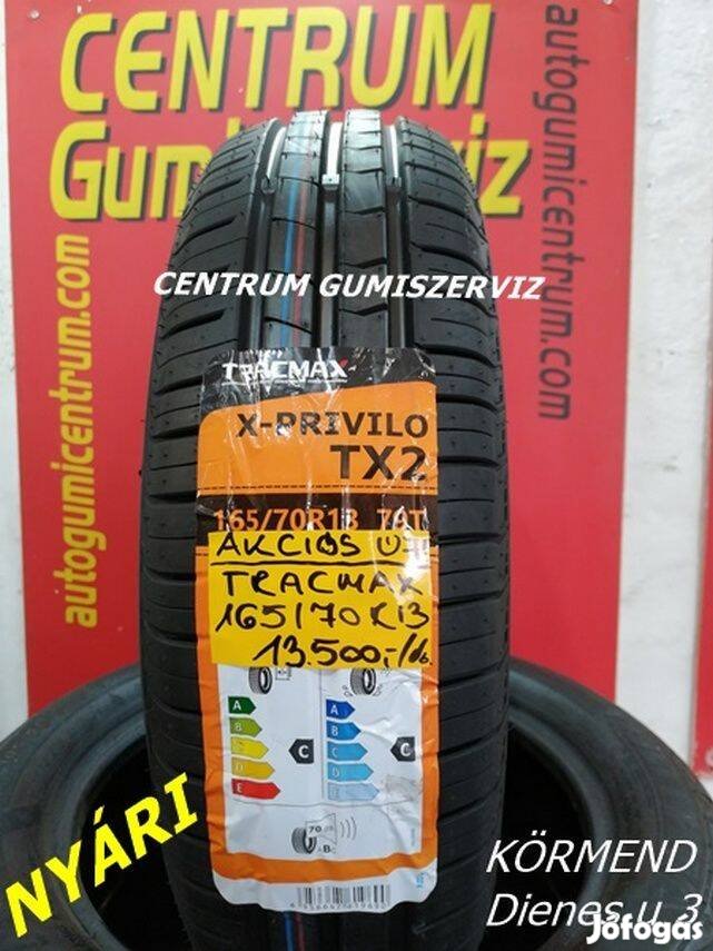 165/70R13 Tracmax akciós nyári gumi. 13.500 Ft