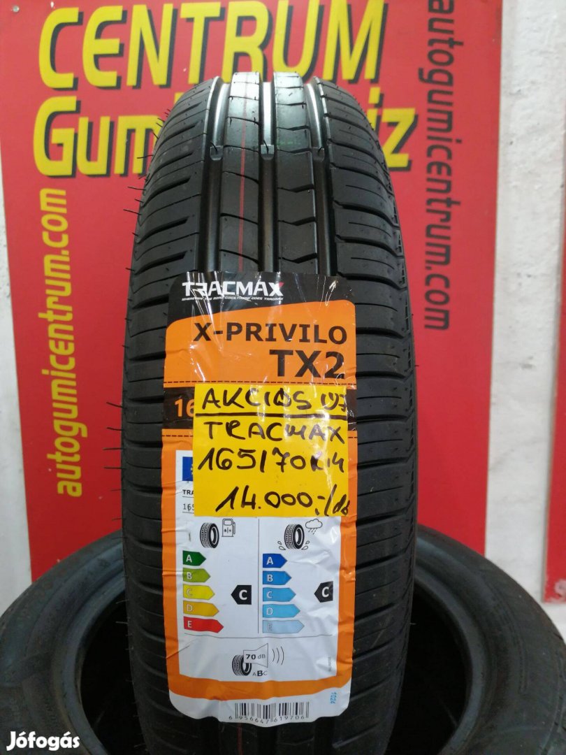 165/70r14 Tracmax új nyári gumi 14.000 Ft