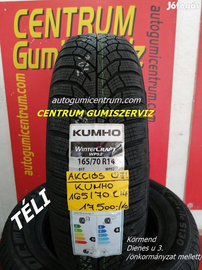 165/70r14 téli gumi újak -Kumho. 17.500 Ft