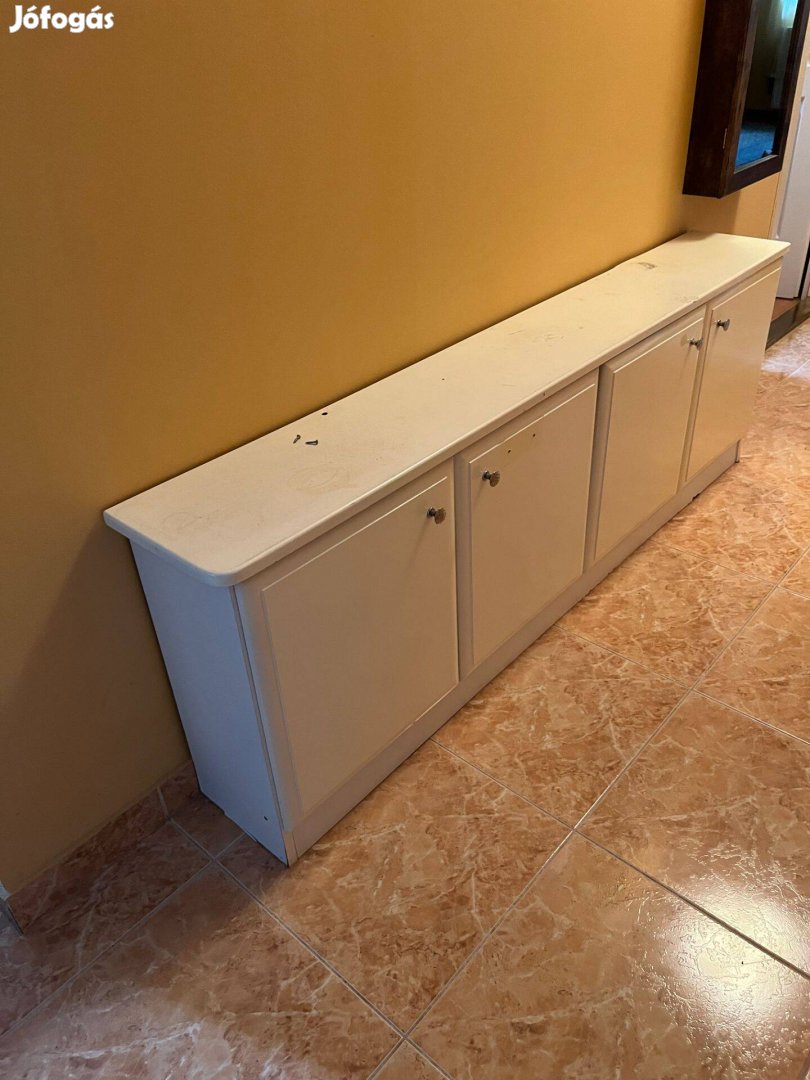 169*59*25 cm fehér, 4 ajtós szekrény, cipősszekrénnyé alakítható