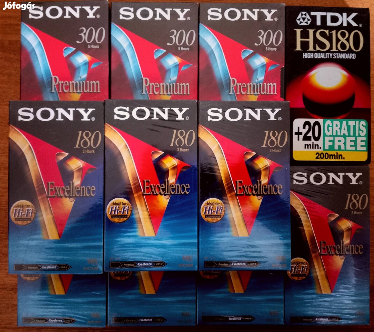 16 DB Új, fóliás Sony, TDK Prémium VHS Kazetta