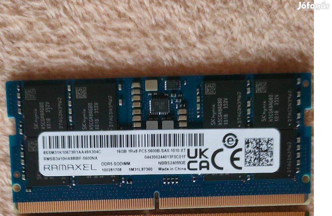 16 GB DDR5 5600MHz vagy 5200MHz SK Hynix RAM