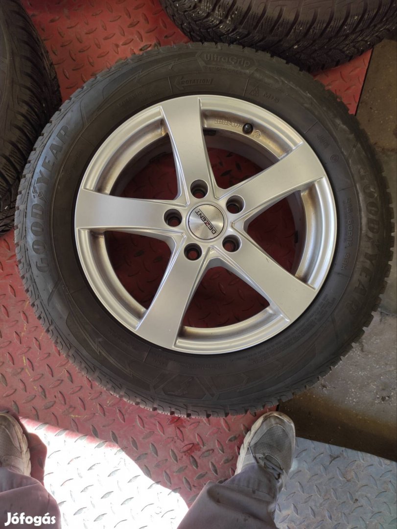 16" 16 5x112 alufelni 215/60r16 Goodyear téli 135eft/4db