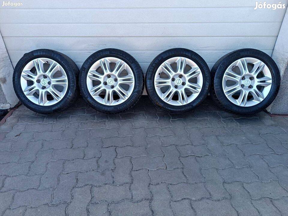 16" 4x100 Gyári Opel alufelni nyári gumival eladó!