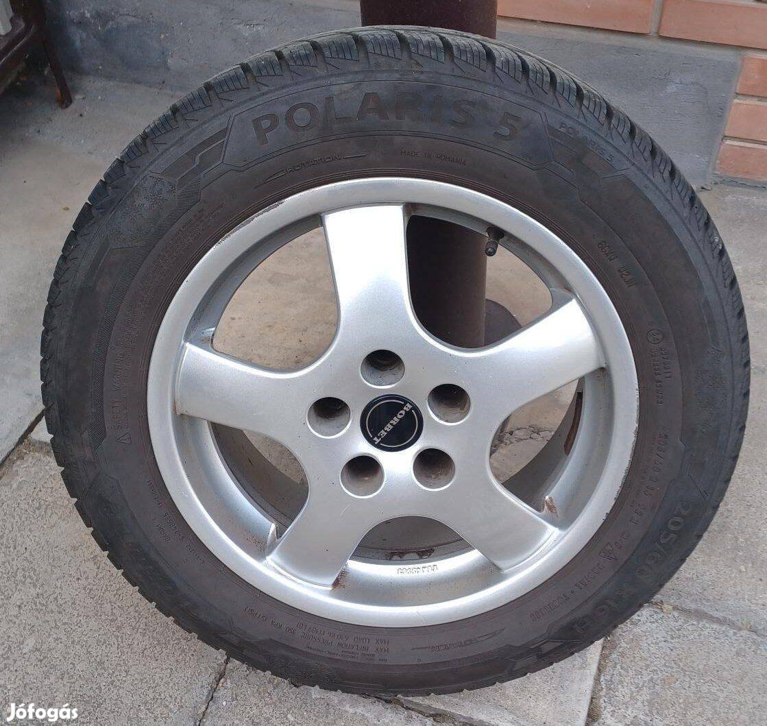 16" Borbet Germany alufelni és 205/60R16 Barum Polaris5 téligumi Eladó