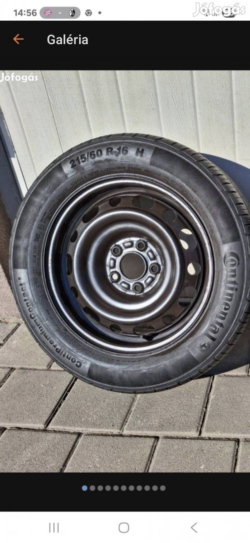 16" colos acélfelni Téli és nyári gumival eladó.