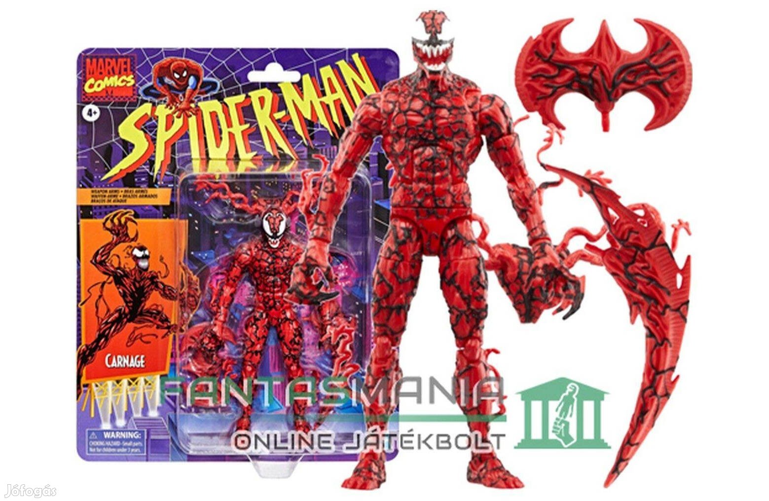 16 cm Marvel Legends figura 1990s Animated Carnage Vérontó Mészárszék