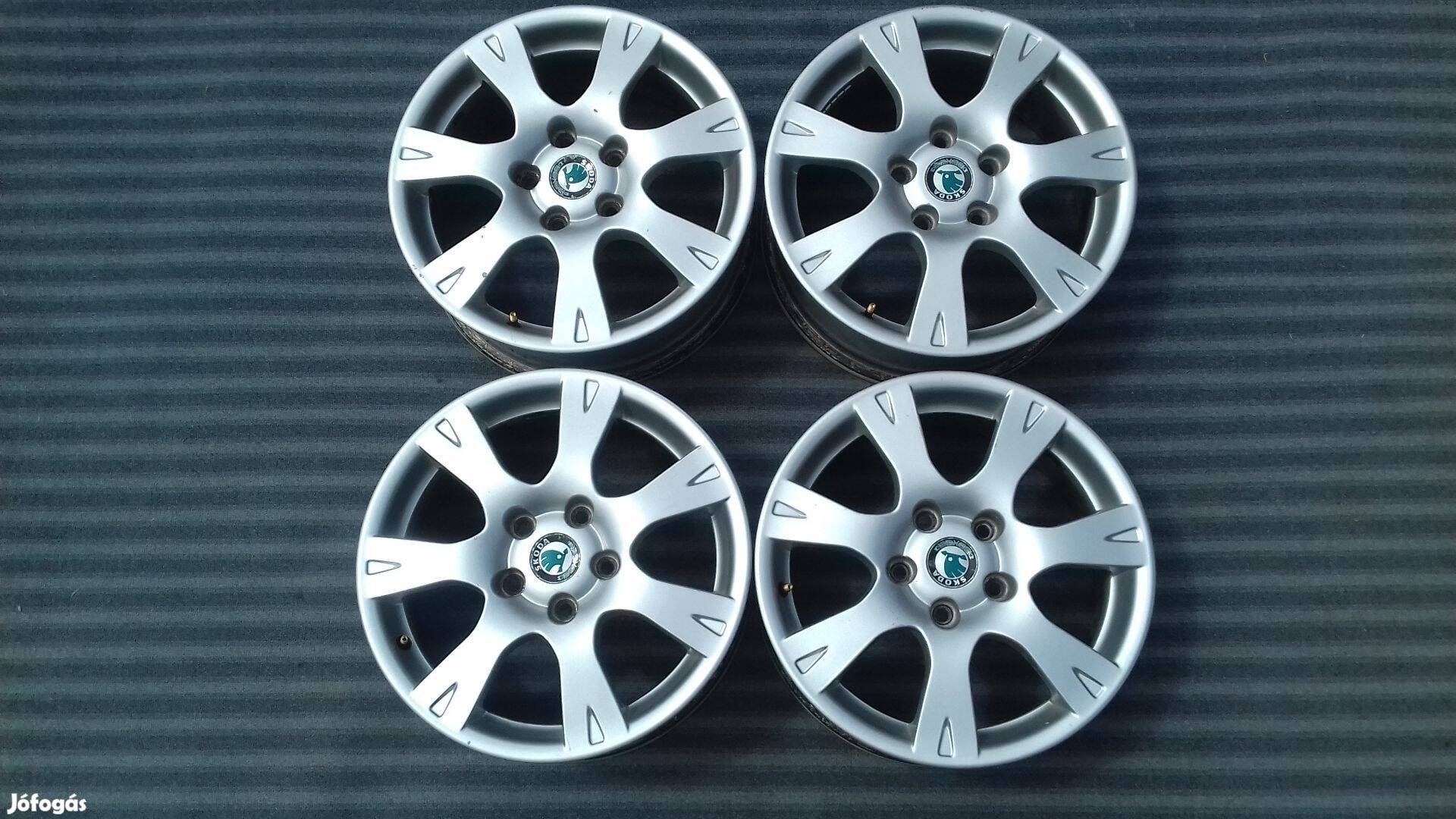 16 col 5x112 gyári Skoda alufelni garnitúra