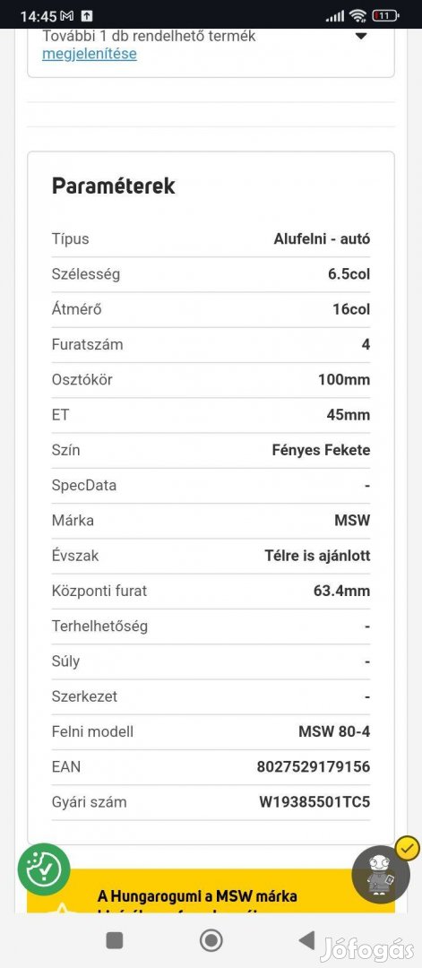 16 colos alufelni 4x100