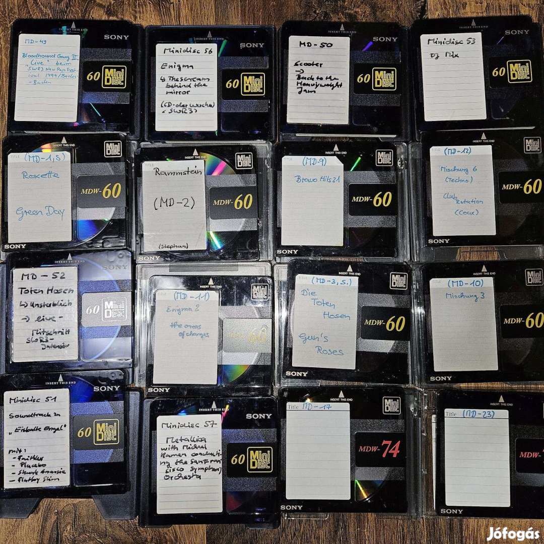 16 db Sony Minidisc lemez zenei gyűjtemény