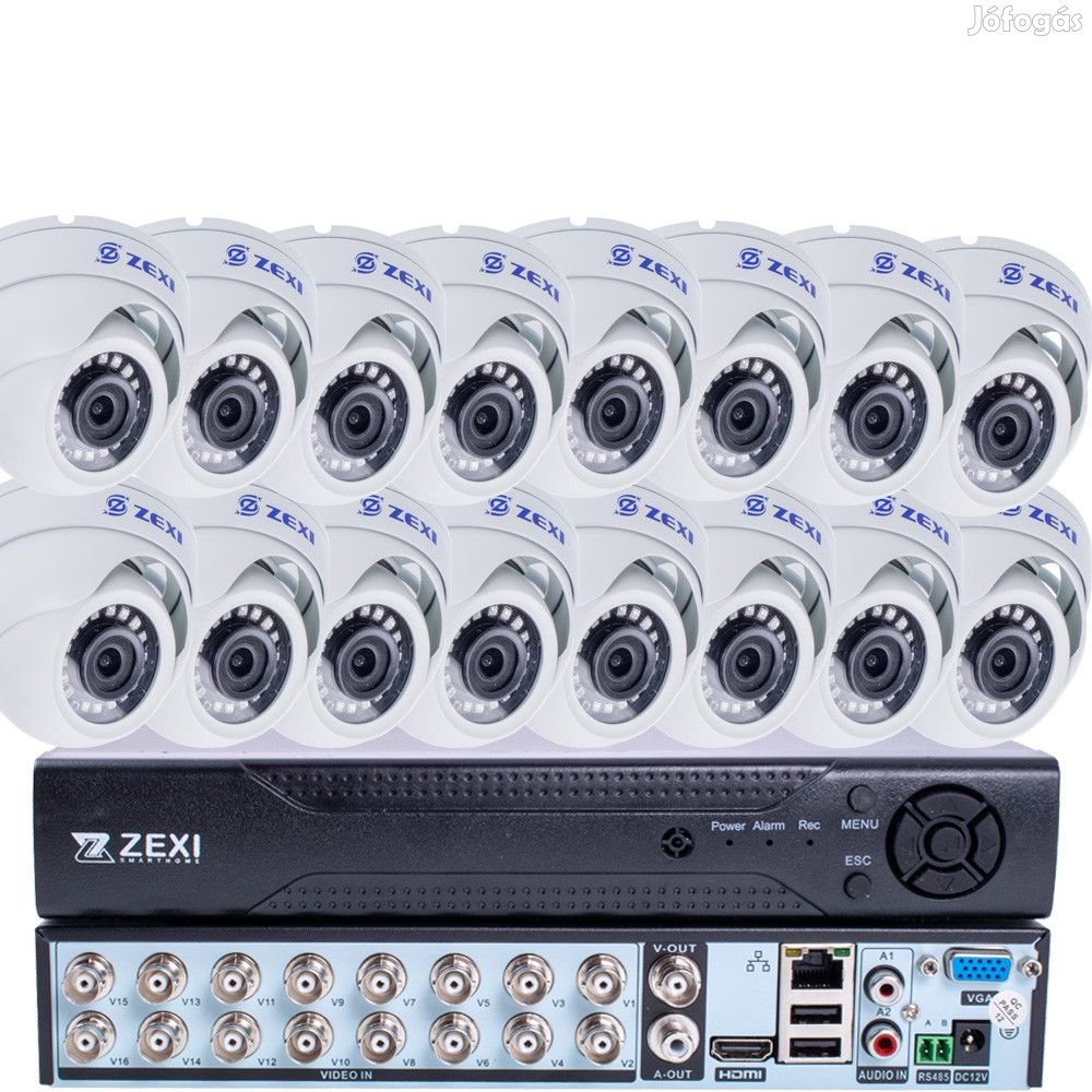 16 kamerás 2MP 2.8/6mm AHD DOME biztonsági kamera rendszer, kültéri/b