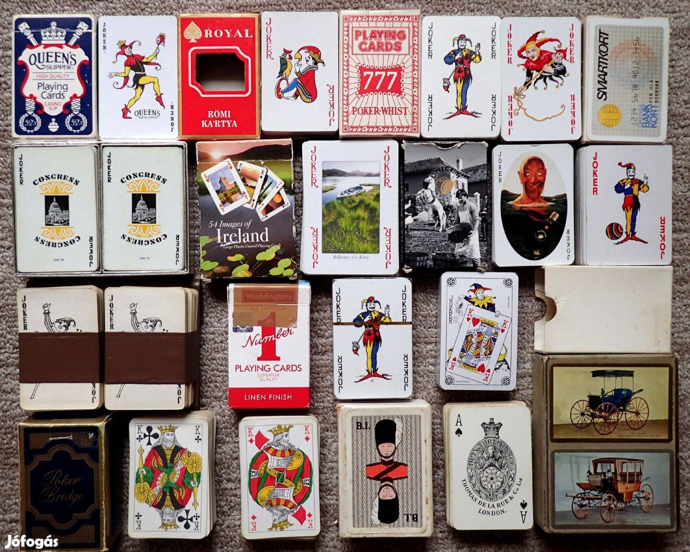 16 pakli retró antik franciakártya csomag francia kártya kártyacsomag