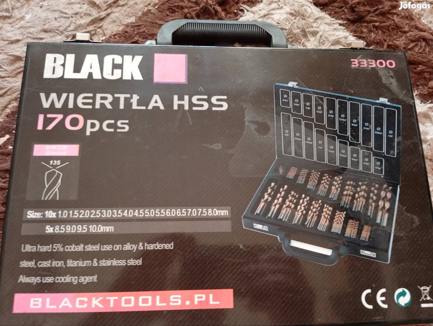 170 db os fúró készlet Titán nitrid bevonatos