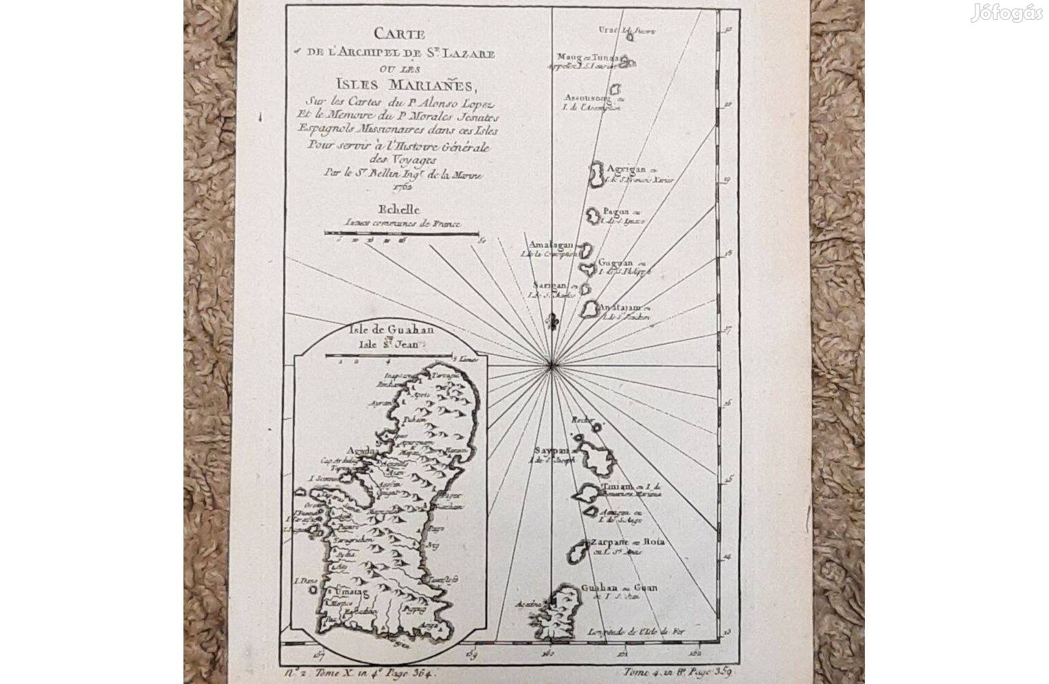 1752 térkép Mariana-szigetek, Bellin