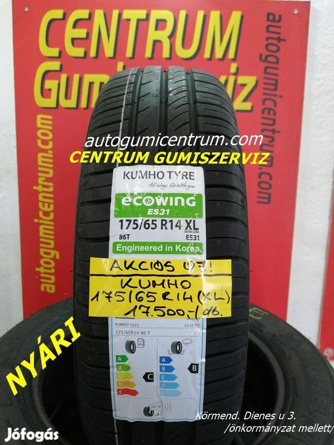 175/65R14 Kumho nyári gumi-2db-. 17.500 Ft