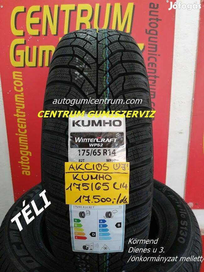 175/65r14 téli gumi újak -Kumho. 17.500 Ft