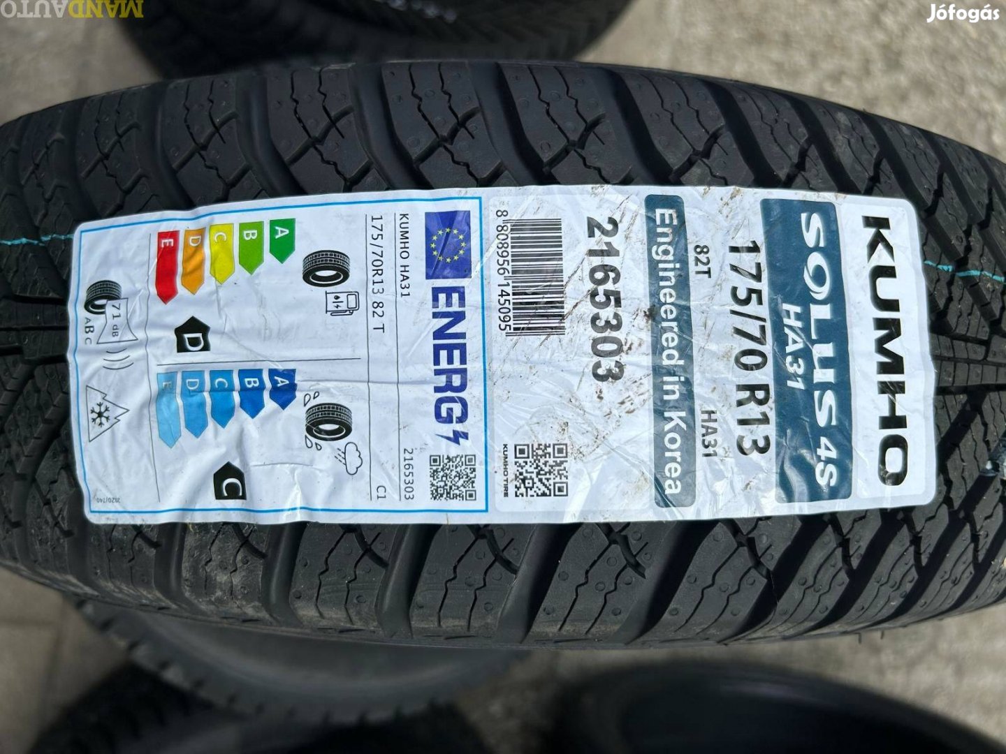 175/70R13 Kumho Solus 4S HA31,Új négy évszakos gumi