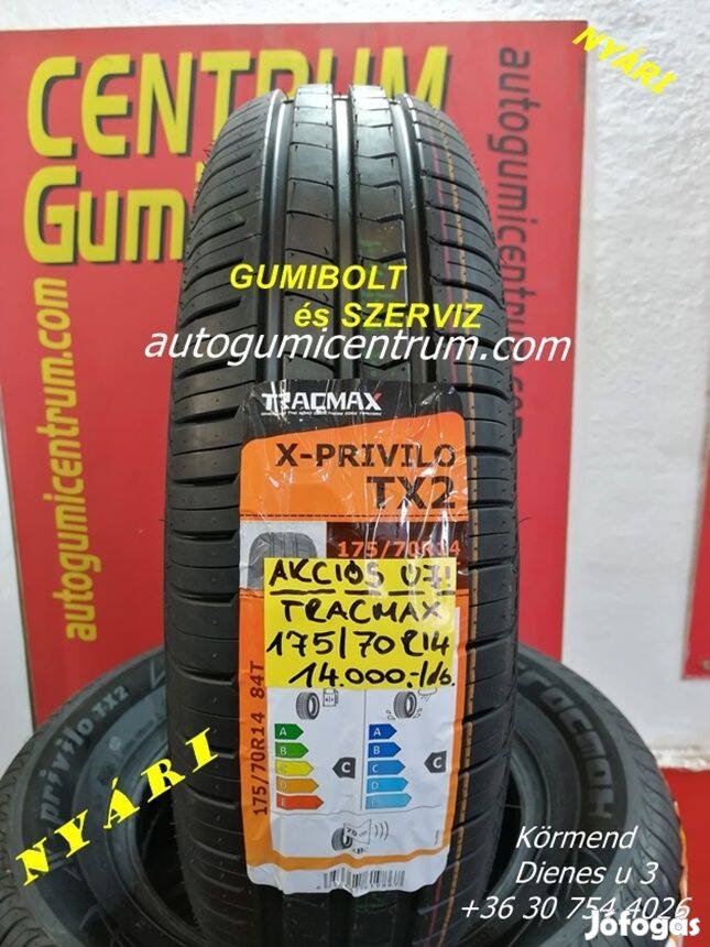 175/70R14 Tracmax akciós nyári gumi 14.000 Ft