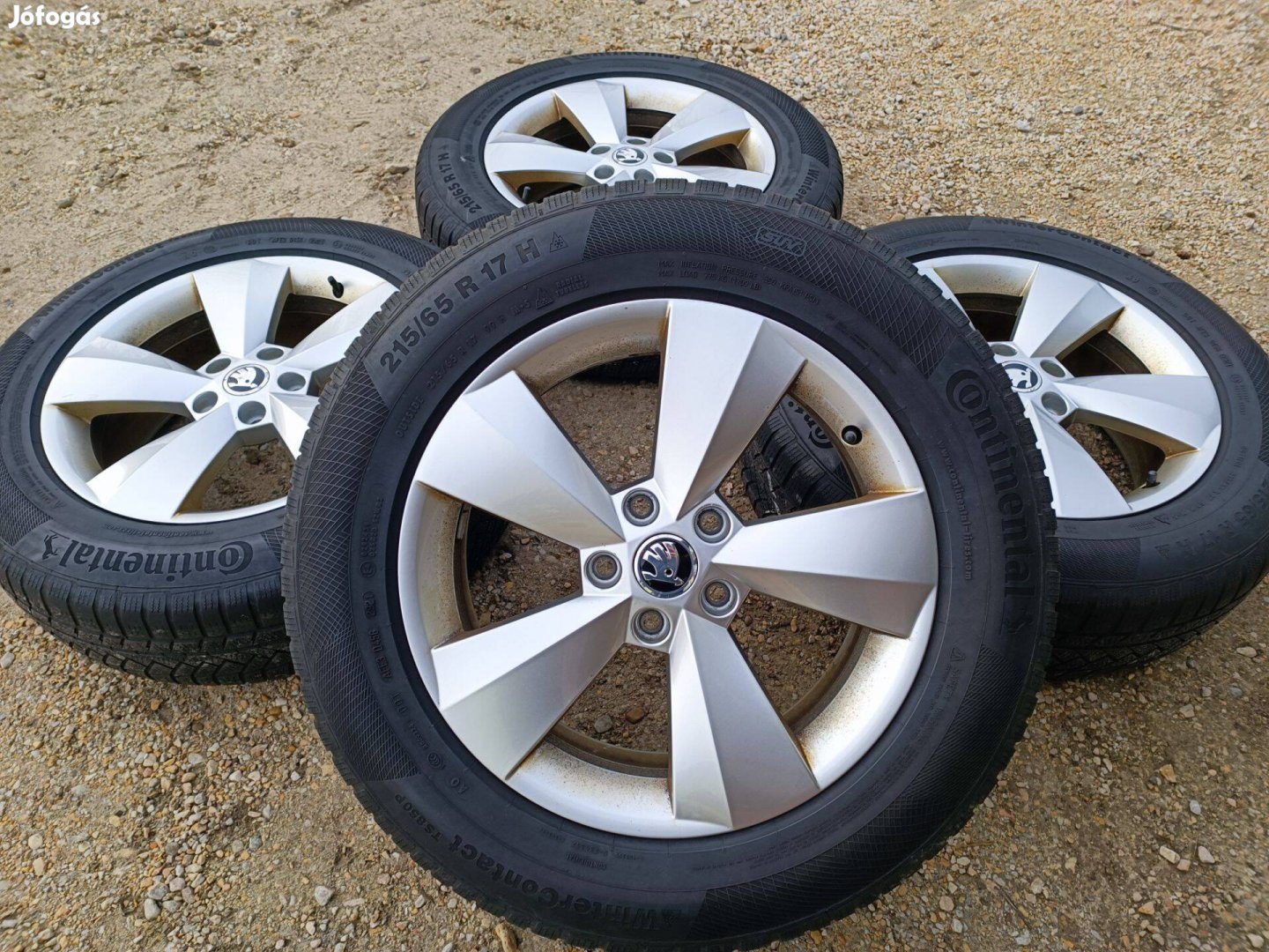 17" 17 gyári Skoda alufelni szett Continental gumik felni 5x112 5*112
