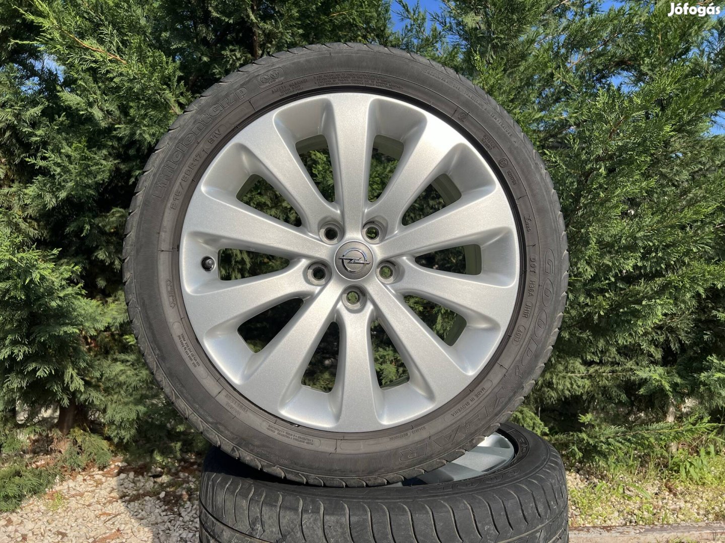 17" 5x105 gyári Opel alufelni nyárigumikkal!